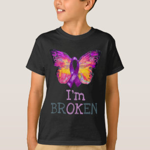 T-shirt Surdose Sensibilisation Papillon Violet Ruban Je s
