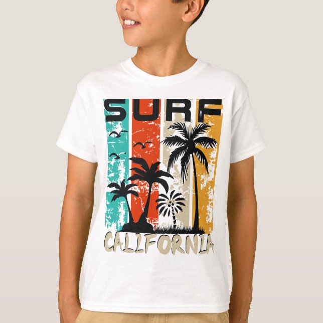 T-shirt Surf California Bliss : Marcher dans les vagues (Devant)