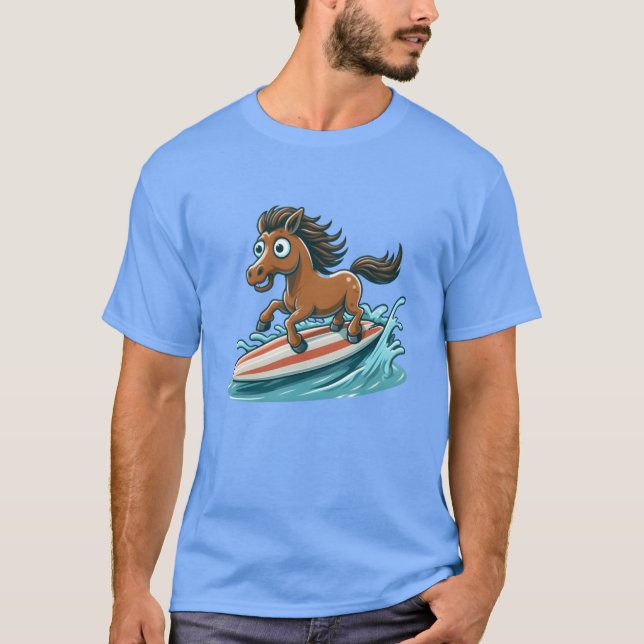 T-shirt Surf Cheval cadeau (Devant)