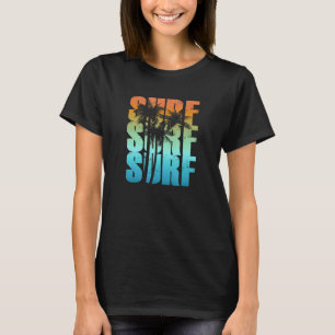 T-shirt Surf Coucher du soleil Palm Tree Cool Vacances d'é