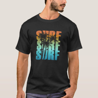 T-shirt Surf Coucher du soleil Palm Tree Cool Vacances d'é