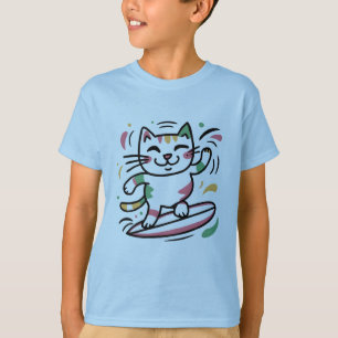 T-shirt Surf de chat