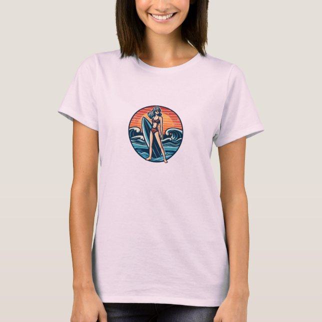 T-shirt Surf de plage fille (Devant)