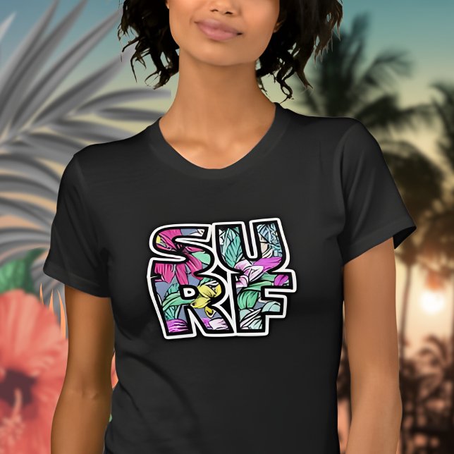 T-shirt Surf de plage tropical (Créateur téléchargé)