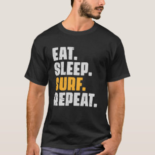 T-shirt Surf de sommeil Répéter le Surf de surf Vintage ré