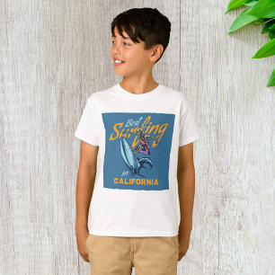 T-shirt Surf de squelette vintage en Californie