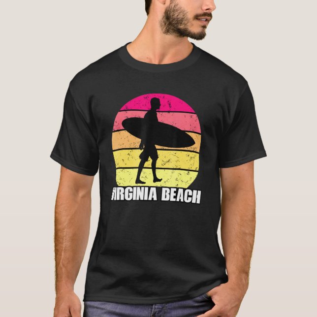 T-shirt Surf de surf Virginia Beach Surfer (Devant)