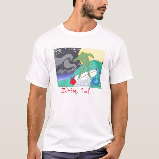 T-shirt surf de zombi (Devant)