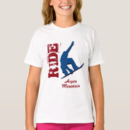 T-shirt Surf des neiges rouge de montagne d'Aspen de tour