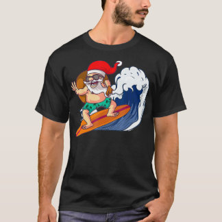 T-shirt Surf d'été de père Noël Hawaiian Surfing