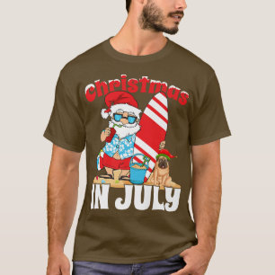 T-shirt Surf d'été des fêtes hawaïennes Surfing Père Noël 