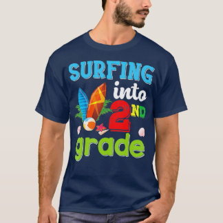 T-shirt Surf En 2e Année Retour À L'École Deuxième Surf