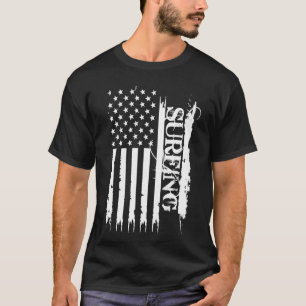 T-shirt Surf États-Unis en détresse avec le drapeau améric