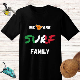 T-shirt Surf famille design avec main shaka et drapeau d'I