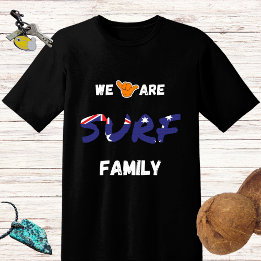 T-shirt Surf famille design - shaka main et drapeau austra
