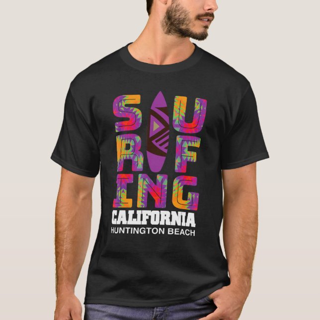 T-shirt Surf Huntington Beach Californie Surf Cali Beach (Devant)