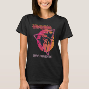 T-shirt Surf Paradise Zanzibar Retro Beach Palm tree Vacat