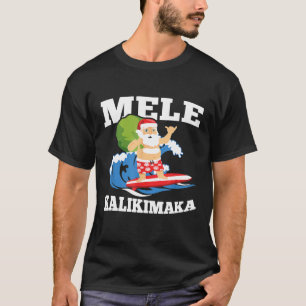 T-shirt Surf Père Noël Mele Kalikimaka Noël hawaïen D