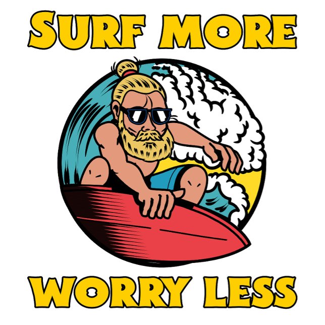 T-shirt Surf Plus De Souci Moins (Créateur téléchargé)