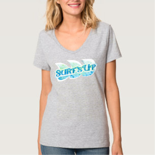 T-shirt Surf pour dames vert et bleu