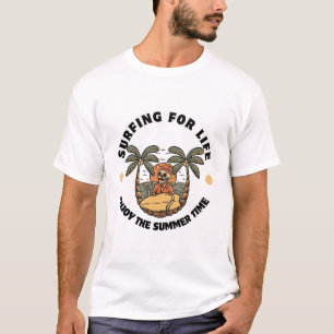 T-shirt Surf pour la vie Skeleton Beach Design