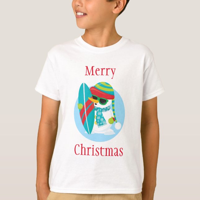 T-shirt Surf pour Noël (Devant)