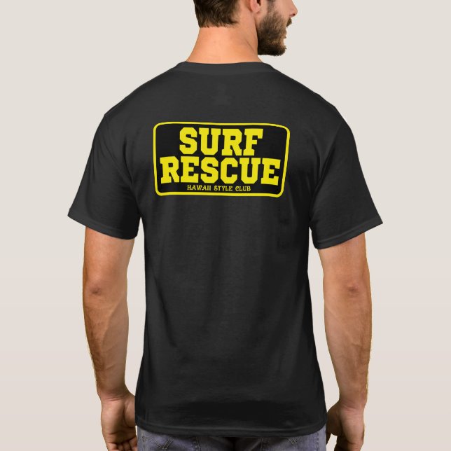 T-shirt SURF RESCUE BLK  back print (Dos)