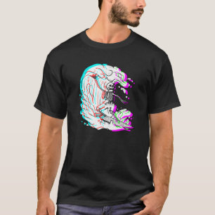T-shirt Surf Skeleton Funny Beach Surfer Vaporwave Surf