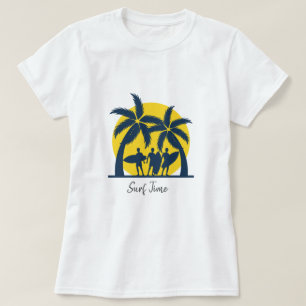 T-shirt Surf soleil et palmiers surf cool