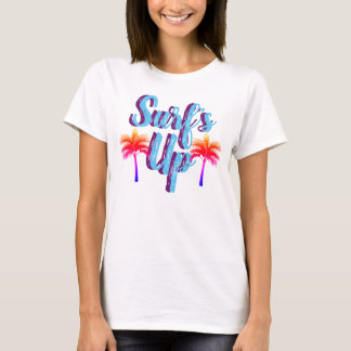 T-shirt Surf Sur Les Palmiers Couchés De Soleil D'Été