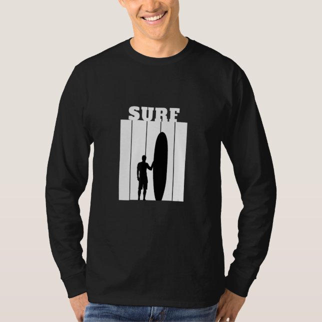 T-shirt Surf Surfer Silhouette White (Devant)