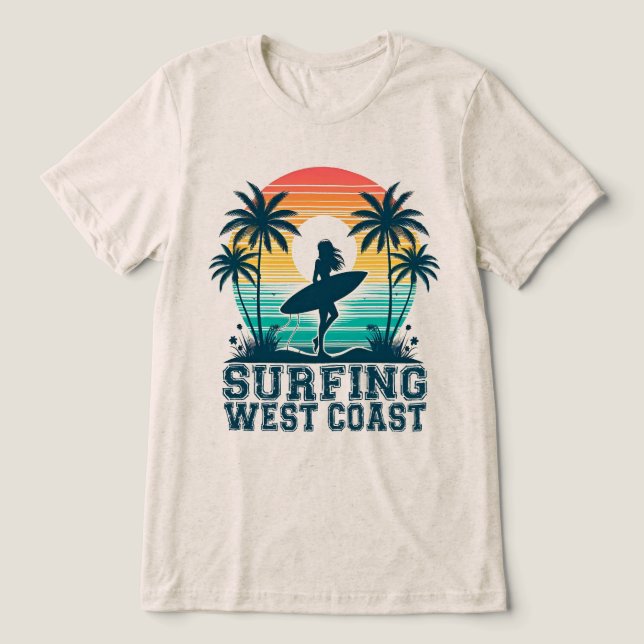 T-Shirt-Surf Tri-Blend Shirt (Design Vorderseite)