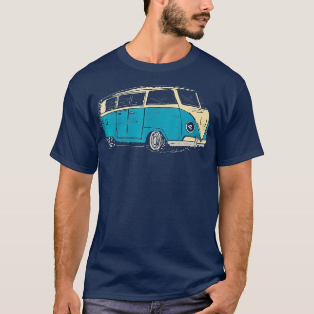 T-shirt Surf Van Beach Style hippie Van de tourisme (Devant)