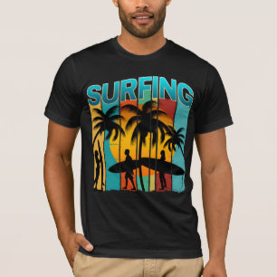 T-shirt surfant vacances d'été surf