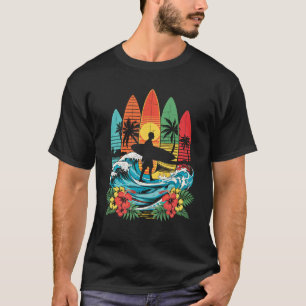 T-shirt Surfboarder Hawaii Wave Surfboard Plage Plage Surf