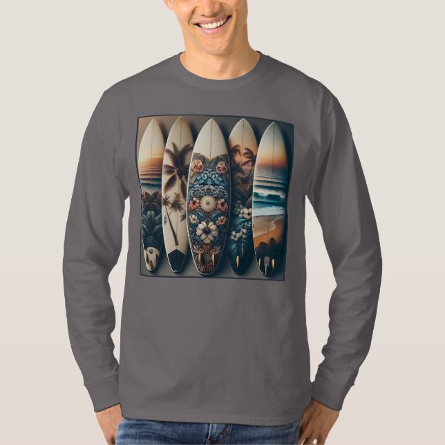 T-shirt Surfboards peints hawaïens (Devant)
