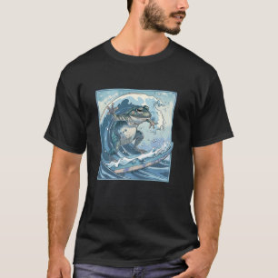 T-shirt Surfer Amphibien Japonais Wave Art Surfing Frog