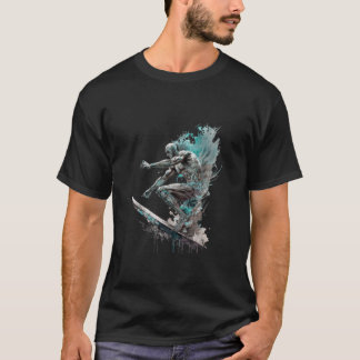 T-shirt Surfer argenté s'estompe