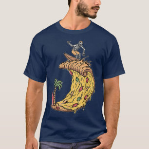 T-shirt surfer Chemise rétro pizza garçon Pizza Surfer Ske