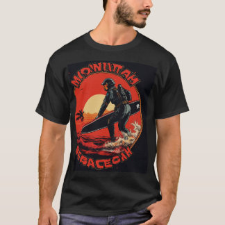 T-shirt Surfer cosmique au coucher du soleil