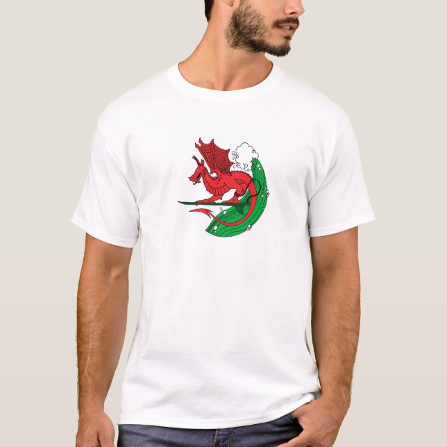 T-shirt Surfer de dragon de Gallois (Devant)