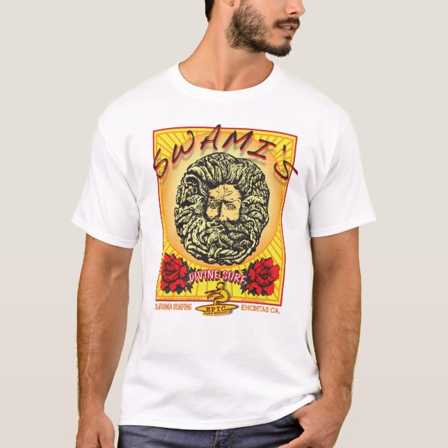 T-SHIRT SURFER DE L'ENCINITAS LA CALIFORNIE DU SWAMI (Devant)