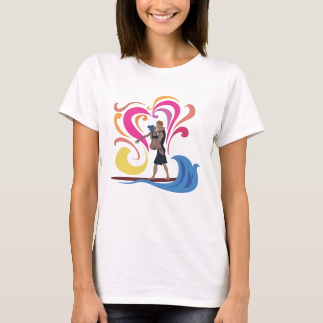 T-shirt Surfer de monsieur - pour des femmes (Devant)