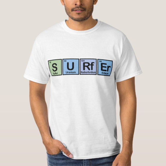 T-shirt Surfer fait d'éléments (Devant)