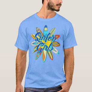 T-shirt Surfer Girl Surfboard Surf d'été