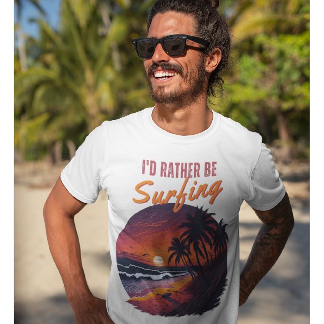T-shirt Surfer - Je préférerais surfer (Créateur téléchargé)
