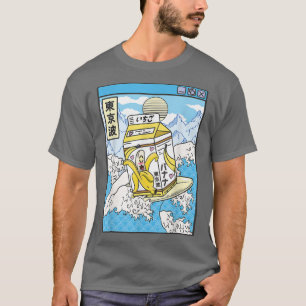 T-shirt Surfer Lait De Banane Au Japon Vagues Anime Kawaii