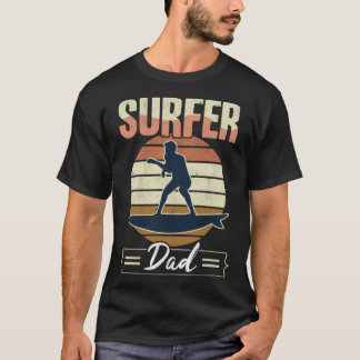 T-shirt Surfer Papa Surf Fête des pères Surfers Rétro Surf