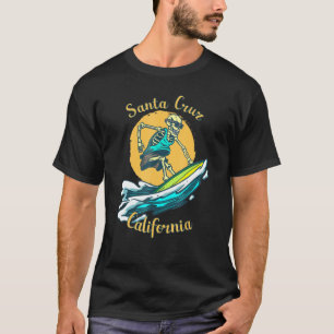 T-shirt Surfer Sketeton Surboard Père Noël Cruz California