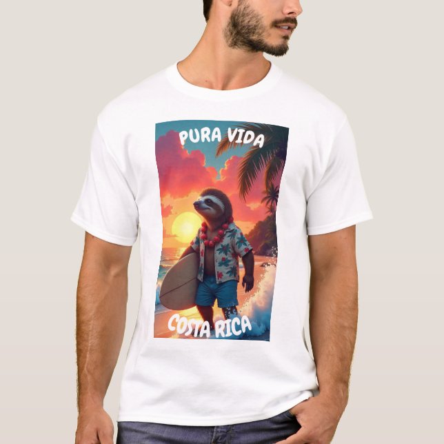T-shirt surfer sloth  (Devant)